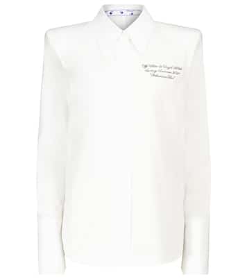 Camicia in cotone con ricami | Off-White