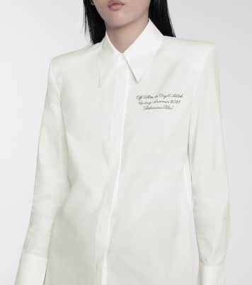 Camicia in cotone con ricami | Off-White