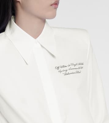 Camicia in cotone con ricami | Off-White
