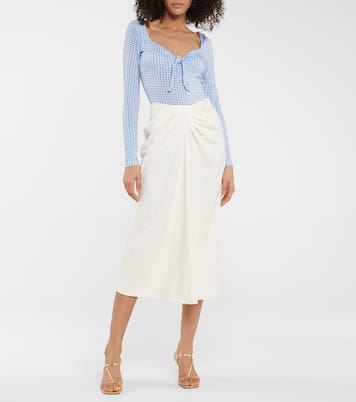 Jessie checked stretch-jersey bodysuit | Caroline Constas