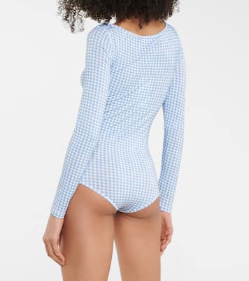 Jessie checked stretch-jersey bodysuit | Caroline Constas