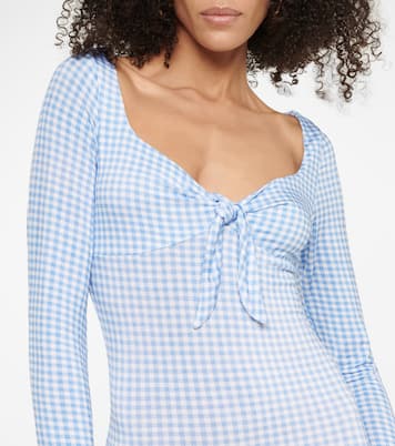 Jessie checked stretch-jersey bodysuit | Caroline Constas