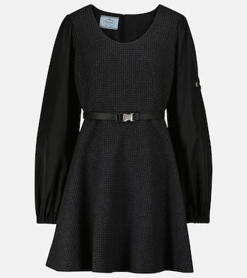 Miniabito in lana a quadri | Prada