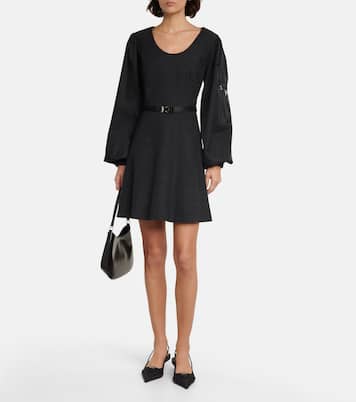 Miniabito in lana a quadri | Prada