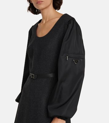 Miniabito in lana a quadri | Prada