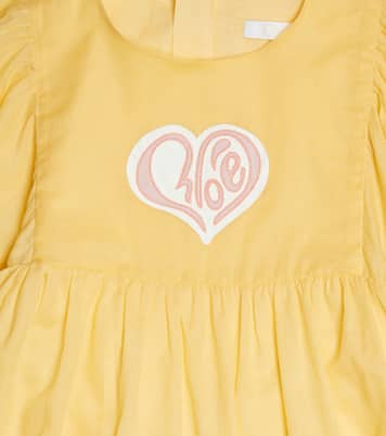 Logo-embroidered cotton dress | Chloé Kids
