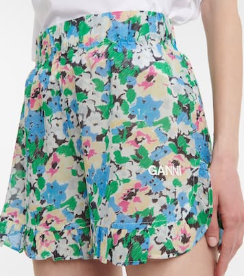 Shorts in cotone con stampa | Ganni