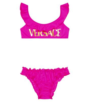 Bikini con volant e logo | Versace Kids
