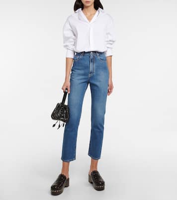 Jeans tapered de tiro alto | Alaïa