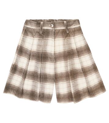 Shorts de pana a cuadros | Brunello Cucinelli Kids