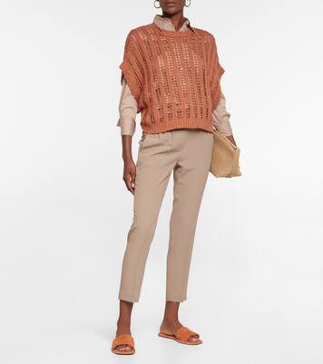 Crêpe slim pants | Brunello Cucinelli