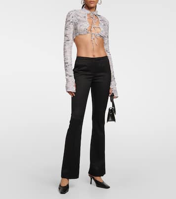 Tie-front printed cropped cardigan | Roberta Einer