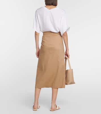 Buckle linen-blend wrap skirt | Vince