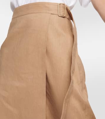 Buckle linen-blend wrap skirt | Vince
