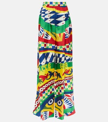 Pantalon ample Carretto à taille haute en soie  | Dolce&Gabbana