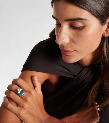 Bague en or 14 ct, topaze et diamants | Mateo