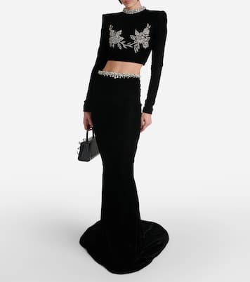 Embroidered crop top and maxi skirt | Miss Sohee