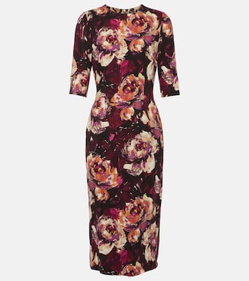 Abito midi in cady con stampa floreale | Dolce&Gabbana