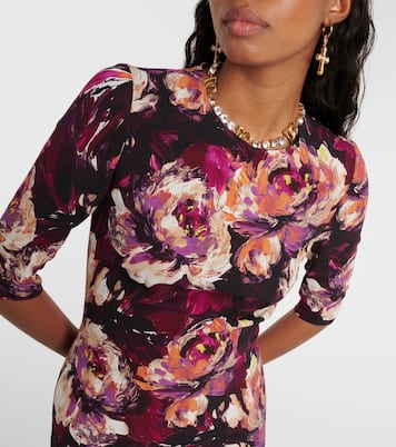 Abito midi in cady con stampa floreale | Dolce&Gabbana