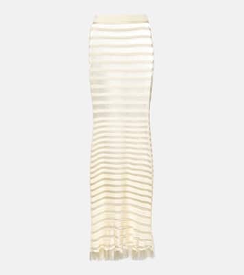 Gonna lunga in maglia con frange | Tom Ford