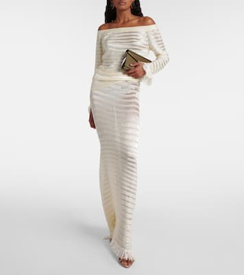 Gonna lunga in maglia con frange | Tom Ford
