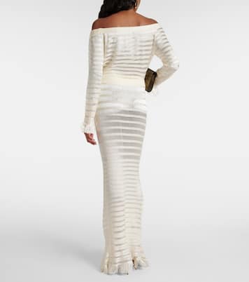 Gonna lunga in maglia con frange | Tom Ford