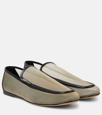 Alessia leather-trimmed mesh loafers | Khaite