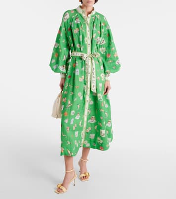 Bedrucktes Midikleid aus Leinen | Alémais