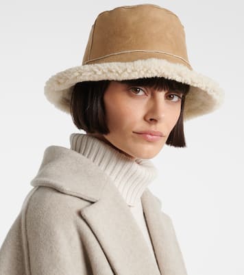 Reversible shearling bucket hat | Brunello Cucinelli