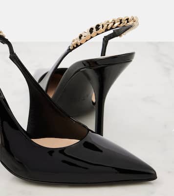 Gucci Signoria patent leather slingback pumps | Gucci
