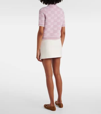 Top de bouclé de lana con GG en jacquard | Gucci