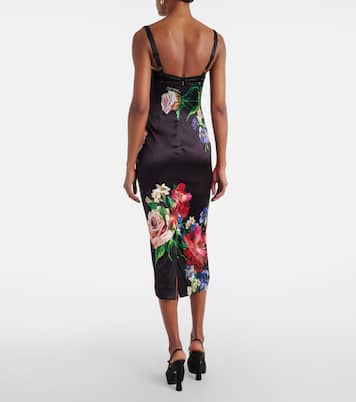 Floral satin midi dress | Dolce&Gabbana