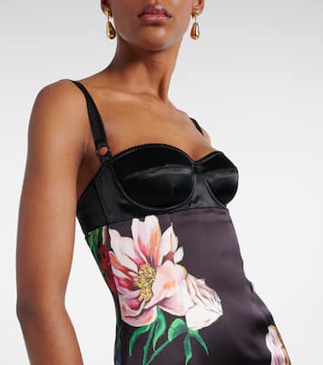 Floral satin midi dress | Dolce&Gabbana