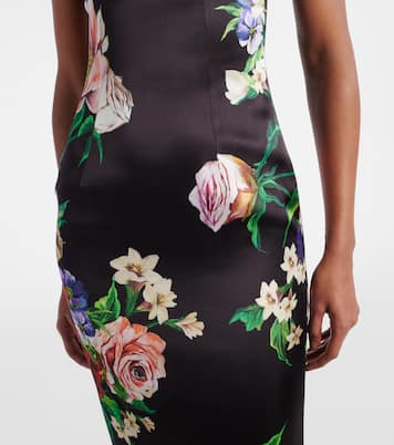 Floral satin midi dress | Dolce&Gabbana