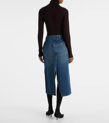 Asymmetric denim midi skirt | Victoria Beckham