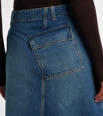 Asymmetric denim midi skirt | Victoria Beckham