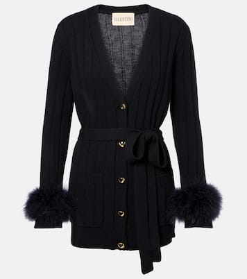 Cardigan aus Schurwolle mit Federn | Valentino