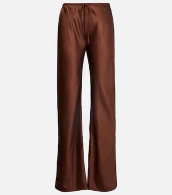 Billie silk-blend straight pants  | Veronica Beard