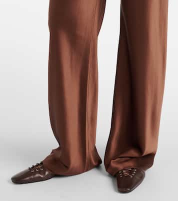 Billie silk-blend straight pants  | Veronica Beard