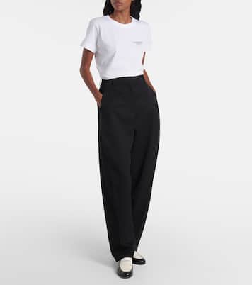 Cocoon wool grain de poudre wide-leg pants | Givenchy