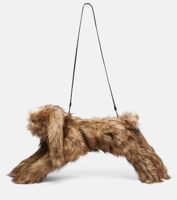 Clutch in pelliccia sintetica con cristalli | Simone Rocha