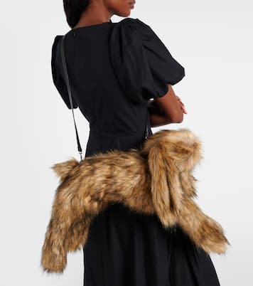 Clutch in pelliccia sintetica con cristalli | Simone Rocha