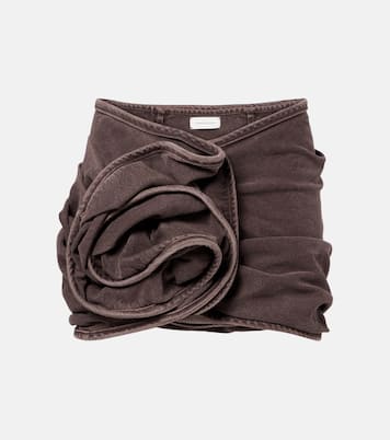 Minifalda en denim con aplique floral  | Magda Butrym