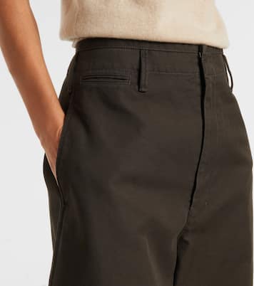 High-rise cotton twill wide-leg pants | Lemaire