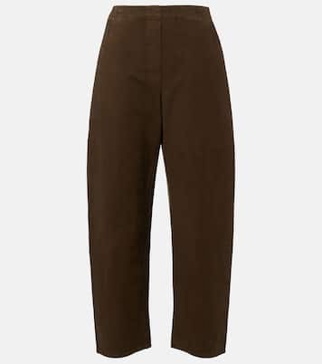 Chloe high-rise cotton canvas barrel-leg pants | Leset