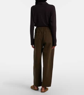 Chloe high-rise cotton canvas barrel-leg pants | Leset