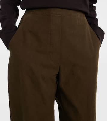 Chloe high-rise cotton canvas barrel-leg pants | Leset