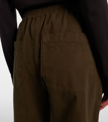 Chloe high-rise cotton canvas barrel-leg pants | Leset