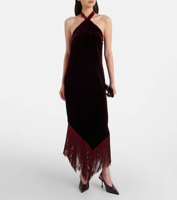 Nina fringed velvet maxi dress | Taller Marmo