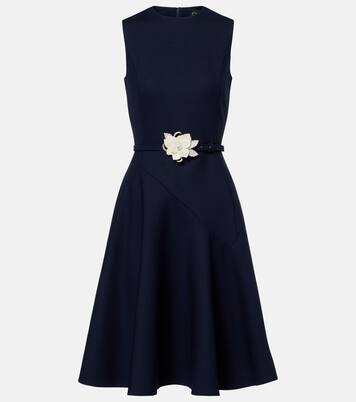 Belted wool-blend midi dress | Oscar de la Renta